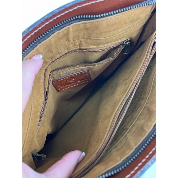 Patricia Nash Calvi Tooled Leather Florence Brown Tan Bag - Picture 6 of 12